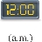 illustration of digital clock reading for 12:00