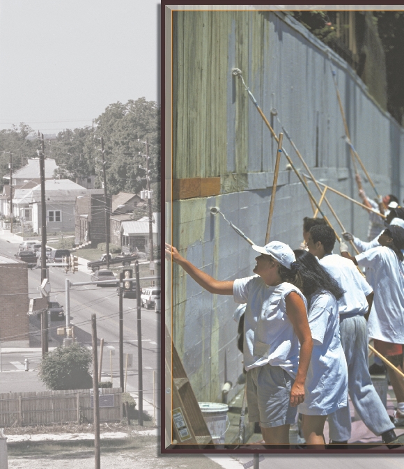 These kids are working together to make their community look better.