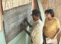 A reading lesson in a rural school in Nicaragua