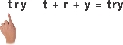 illustration of the consonant and vowel blends for the word try