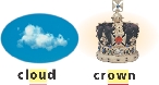 photograph of a cloud and a crown