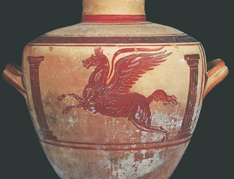 Ancient Greeks decorated pottery with pictures from their myths.