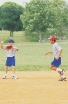 photograph of a student running