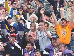 People had fun listening to a rock band.