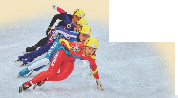 Speed skating is a sport at the Winter Olympics.