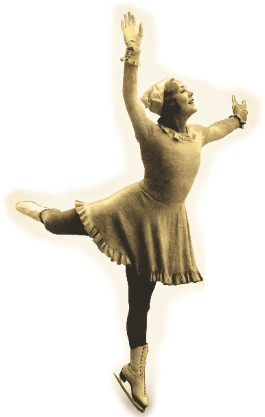 photograph of figure skater Sonia Henie skating