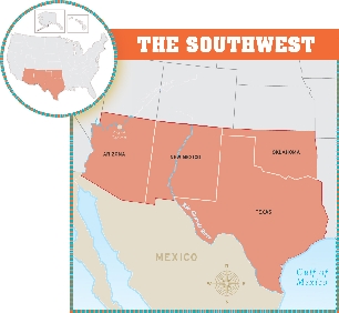 Texas is the biggest state in the Southwest.