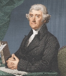 illustration of Thomas Jefferson sitting at a desk