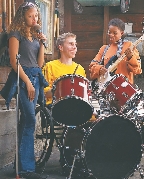 photograph of a teenage rock band