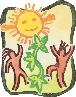 illustration of the sun and two figures representing Earth's children