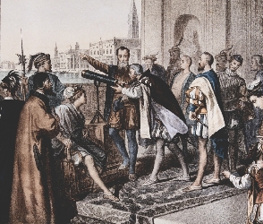 Galileo used a small telescope to study the universe.