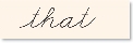 illustration of the correct way to write the cursive word that