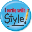 illustration of a button that reads “I write with style!”