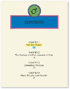 illustration of a table of contents page from a book