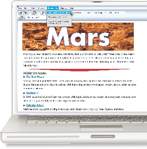 illustration of a lap top computer screen showing a web page