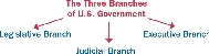 illustration of diagram showing the three branches of U.S. government