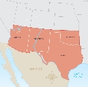 illustration of a map showing the southwest states