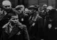 photograph of Jewish people wearing yellow stars during the war