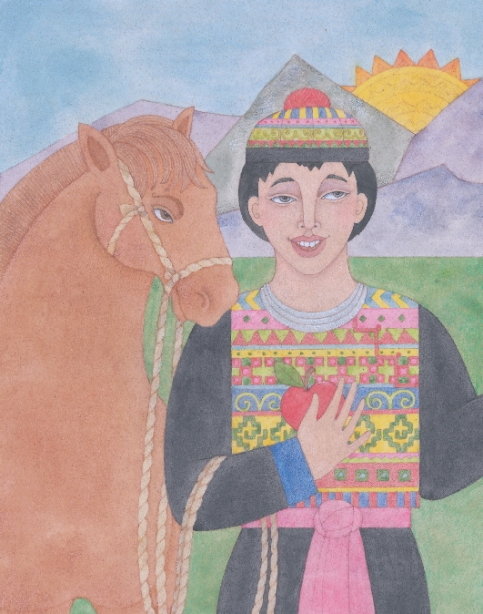 illustration of Yaoh standing next to a horse