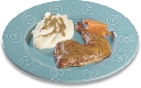 photograph of chicken and mashed potatoes on a plate