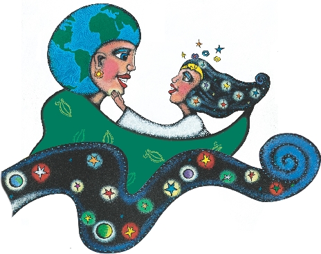 illustration of Moonshine talking to Earth Mother