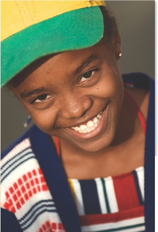 Photograph of a young girl smiling