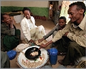 Ethiopian food is served in one big dish.