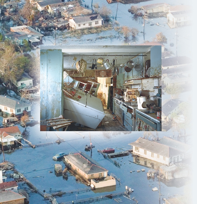 This home was damaged by the mud and water that covered New Orleans after Hurricane Katrina.