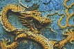 Photograph of a stone carving of a dragon