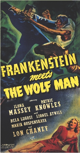 This movie poster shows the classic monster team of the 1940s.