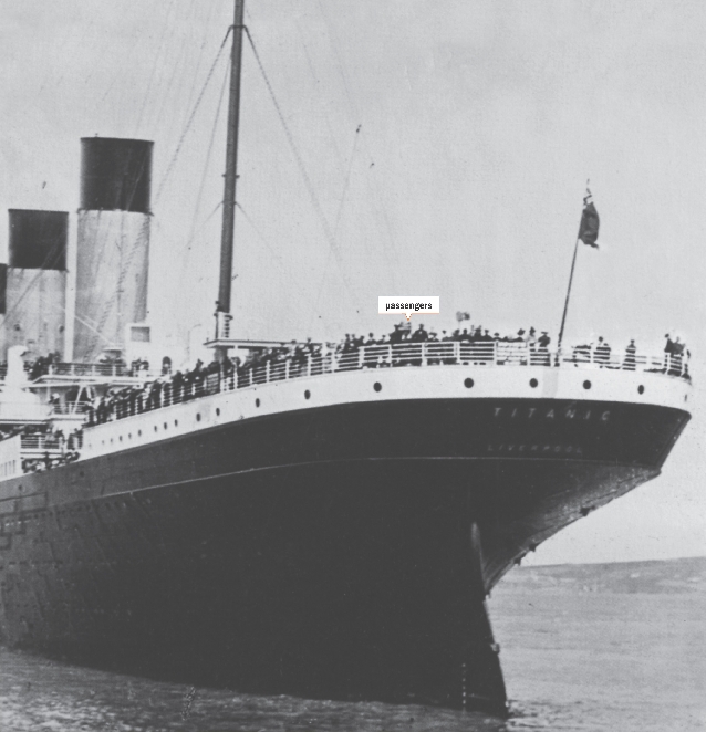 Titanic left England for New York in 1912. Poor passengers had to stay in the lower decks. Only the rich could use the top four decks.