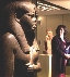 Photograph of an Egyptian statue in a museum