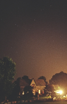 This photo was taken the next night. It shows how the night sky looks when there are many lights on.