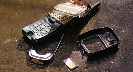 Photograph of a broken cell phone