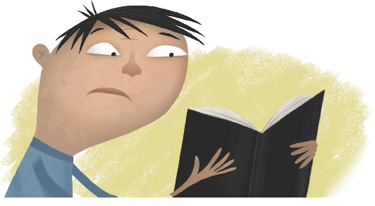 Illustration of Peter reading a book