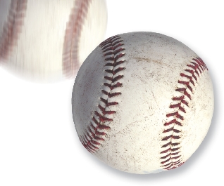 Photograph of a baseball as it moves through the air