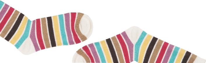 Photograph of two colorful socks