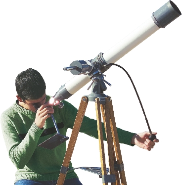 A telescope is an invention that allows the user to see things that are far away in space.