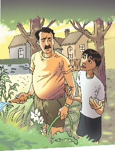 Illustration of Jose talking to his father