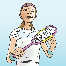 Illustration of Estela with her racket