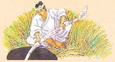 Illustration of a man placing a branch into the hole