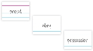 Illustration of three index cards, each with a different Key Word written on it