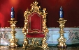 Photograph of an elaborate gold throne