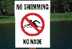 Photograph of a “No Swimming” sign