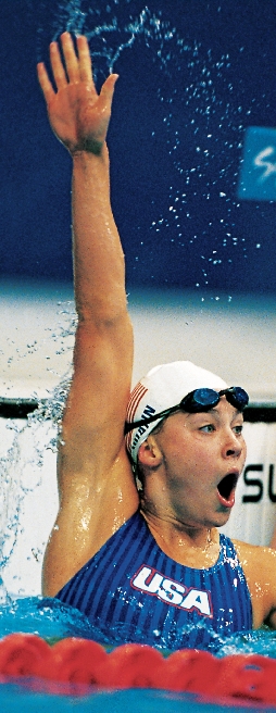 Megan Quann wins the gold medal at the 2000 Summer Olympics.