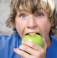 Teeth cut and grind food into tiny pieces.