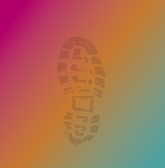 Illustration of a footprint left by a right shoe