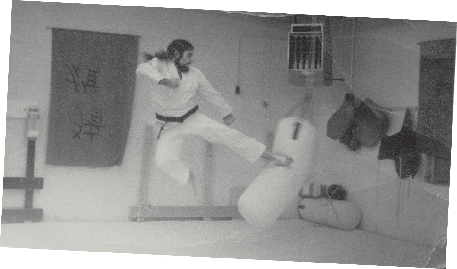 Lubar practicing karate, years ago.