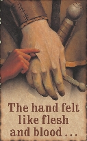 Illustration of the narrator pinching a hand of one of the strangers