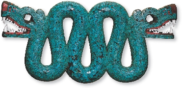 Turquoise was considered very valuable by the Aztec. Turquoise was often used to create artwork—like this snake.